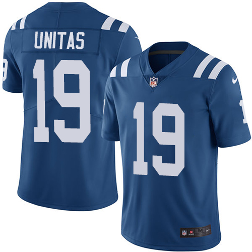 Indianapolis Colts #19 Limited Johnny Unitas Royal Blue Nike NFL Home Youth JerseyVapor Untouchable jerseys->youth nfl jersey->Youth Jersey